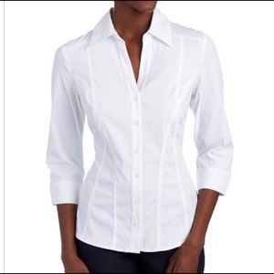 White button down blouse